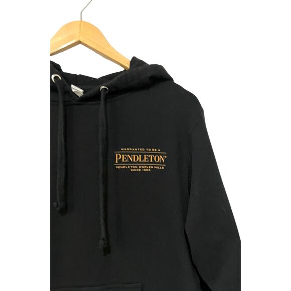 Pendleton Woolen Mills Hoodie Black Sweatshirt Pullover Aztec Graphic Adult Sz S - Picture 4 of 6